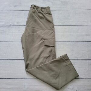 Zara Cargo Pants Mens Medium Olive Green Utility Straight‎ Leg Elastic Waist M